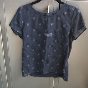 Abercrombie & Fitch Navy Flower Blouse
